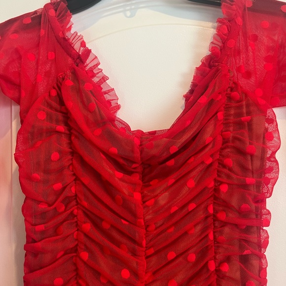 REVOLVE MAJORELLE Red Valentines 💌 Ruched Party Cocktail Mini Size Medium NWT - Picture 6 of 10